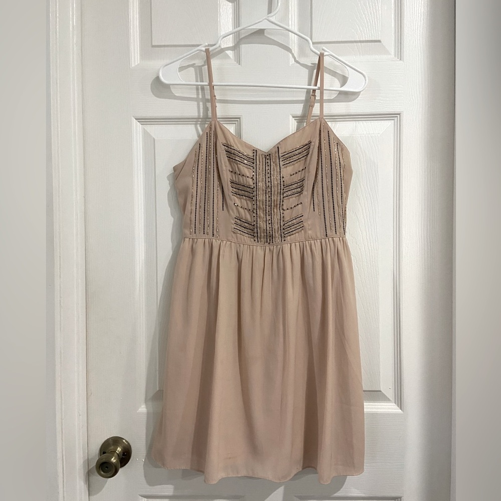 Rose, beaded mini dress